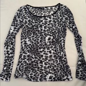 Forever 21 Black and Gray Leopard Print Women's Top
